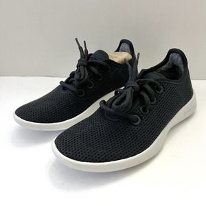 Allbirds Women Navy Blue White Tree Runner Sneakers Lace Up Running Shoes W6